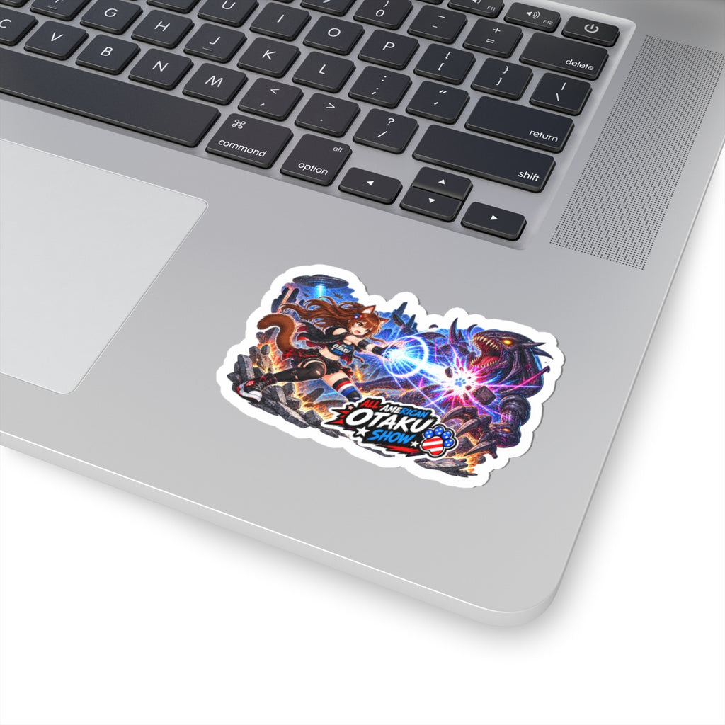 Stella Fighting an Alian menace sticker