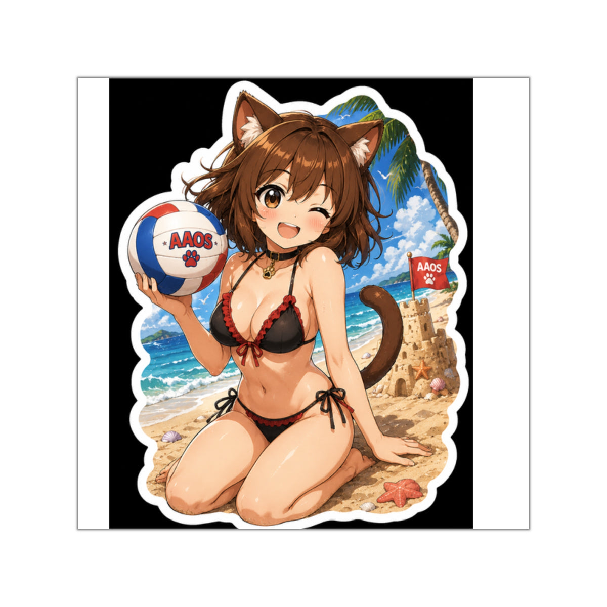 Stella in a Bikini having fun at the beach Sticker