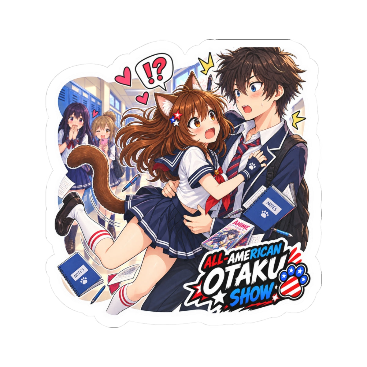 Stella falling into her crush at school sticker