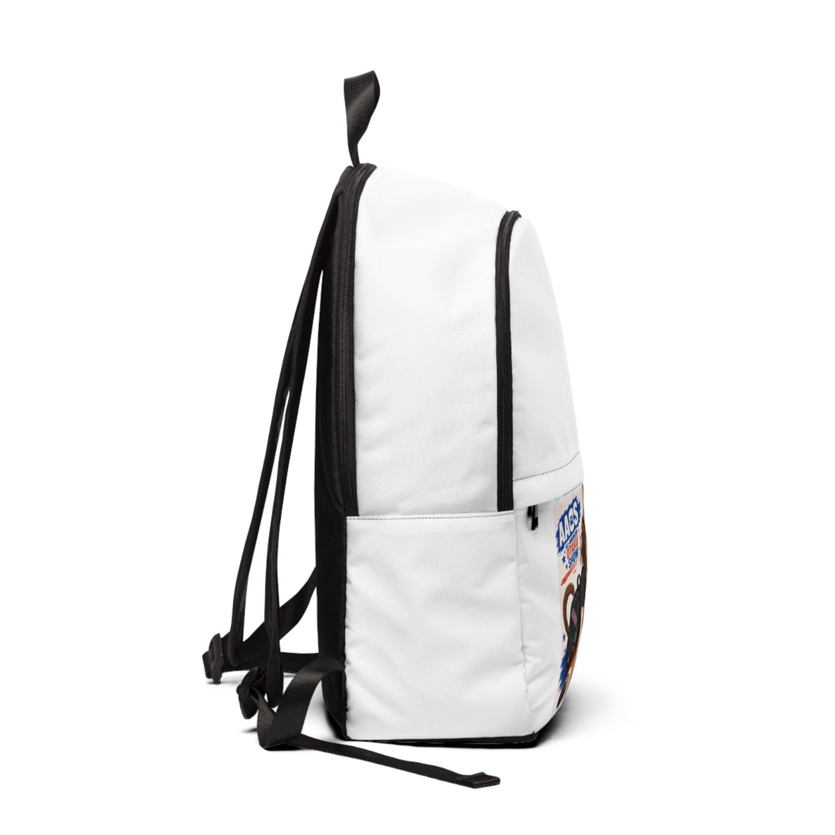 Stella with a cute pose backpack